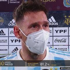 Un momento que quiebra el corazón: Messi llorando en la entrevista a pie de campo