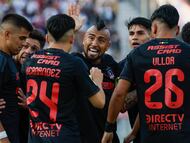 Futbol, Colo Colo vs Coquimbo Unido.
Fecha 1, Copa de la Liga 2026.
Los jugadores de Colo Colo celebran tras marcar un gol contra Coquimbo Unido durante el partido de primera division disputado en el estadio Monumental de Santiago, Chile.
21/03/2026
Andres Pina/Photosport
Football, Colo Colo vs Coquimbo Unido.
1st turn, 2026 League Cup.
Colo Colo players celebrate after scoring against Coquimbo Unido during a first division match at Monumental stadium in Santiago, Chile.
21/03/2026
Andres Pina/Photosport