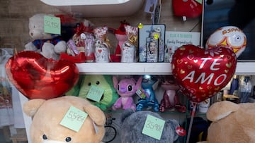 Varios peluches y regalos, a 11 de febrero de 2025, en Madrid (España). El Día de San Valentín es una festividad de origen católico que es considerada socialmente como el día de los enamorados. Se celebra anualmente el 14 de febrero y se relaciona con el concepto universal del amor y la afectividad. En general, los enamorados han elegido de forma tradicional, para el día de San Valentín, la rosa como símbolo de amor, pero las nuevas tendencias virales, encabezadas por los tulipanes, provocan un aumento en la compra de otro tipo de flores.
11 FEBRERO 2025;SAN VALENTÍN;FLORES;FLORISTERÍA;REGALO;ENAMORADOS;REGALOS;VENTAS;REGALOS;AMOR;ROSAS;RAMOS;
Eduardo Parra / Europa Press
11/02/2025