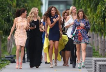  Agnieszka Radwanska, Caroline Wozniacki, Ana Ivanovic, Petra Kvitova y Simona Halep en un acto durante la final de la BNP Paribas WTA en 2014.