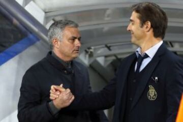 Saludo de Jose Mourinho y Julen Lopetegui.