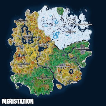 Nuevo mapa de la isla tras el parche 23.10 de Fortnite