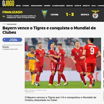 En su portal, O Jogo reconoció el gran momento por el que pasa el Bayern en la actualidad