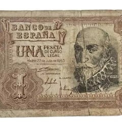 El billete de 1 peseta que puede valer hasta 25.000 euros: fue emitido en 1953 y pasó por el bolsillo de millones de españoles