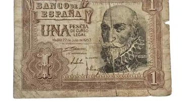 El billete de 1 peseta que puede valer hasta 25.000 euros: fue emitido en 1953 y pasó por el bolsillo de millones de españoles