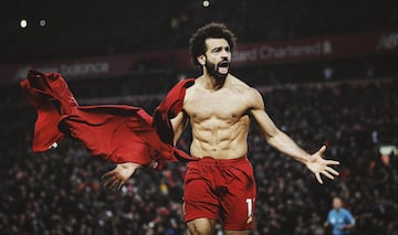 Alegra de Mohamed Salah en el 'Clsico' de la Premier League. 