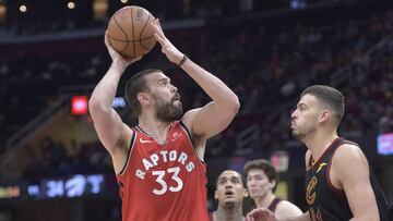 Marc Gasol durante un partido con los Raptors