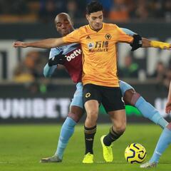 Wolves, con Raúl Jiménez, derrota a West Ham