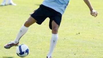 <b>PROFESIONAL. </b>Luis García volvió a ejercitarse ayer con el Espanyol a la espera de resolver su futuro.