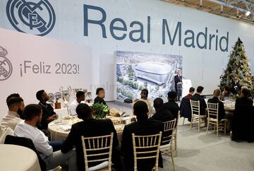 Discurso de Florentino Pérez durante la comida de Navidad con las plantillas de fútbol y baloncesto del Real Madrid.