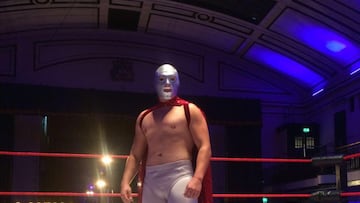 Santo Jr., durante su debut en Londres con el Todo x el Todo.