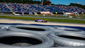 Racing Point&#039;s Mexican driver Sergio Perez steers his car during the second practice session of the Austrian Formula One Grand Prix in Spielberg on June 28, 2019. (Photo by ANDREJ ISAKOVIC / AFP)