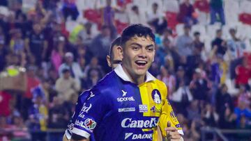 Luis Najera celebrates his goal 1-0 of San Luis during the 8th round match between Atletico San Luis and Queretaro as part of the Liga BBVA MX, Torneo Apertura 2024 at Alfonso Lastras Stadium on August 18, 2024 in San Luis Potosi, Mexico.