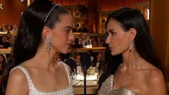 Demi Moore y Margaret Qualley recrean la tensión de ‘La sustancia’ en un divertido momento de los Globos de Oro 2024