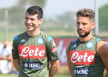 Así vivió Hirving Lozano su primer entrenamiento con Napoli