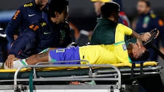 The 31-year-old left the field in tears after sustaining an apparent knee injury against Uruguay.