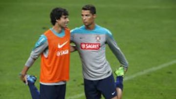 Cristiano y Tiago en el entrenamiento