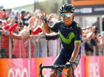 Nairo Quintana vencedor de la etapa. 