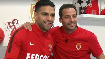 Falcao y Giuly en una entrevista para el M&oacute;naco por los 5 millones de usuarios