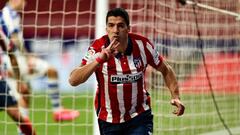 Luis Su&aacute;rez celebra un gol con el Atl&eacute;tico al Alav&eacute;s.