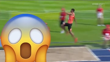 Long jumper almost overshoots pit with monster 8.83m leap