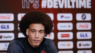 Witsel, durante la rueda de prensa con Bélgica.