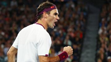 Susto y reacción de Federer para alcanzar el récord de cuartos