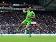 Soccer Football - Premier League - Sunderland v Fulham - Stadium of Light, Sunderland, Britain - February 22, 2026 Fulham's Raul Jimenez celebrates scoring their first goal REUTERS/Scott Heppell EDITORIAL USE ONLY. NO USE WITH UNAUTHORIZED AUDIO, VIDEO, DATA, FIXTURE LISTS, CLUB/LEAGUE LOGOS OR 'LIVE' SERVICES. ONLINE IN-MATCH USE LIMITED TO 120 IMAGES, NO VIDEO EMULATION. NO USE IN BETTING, GAMES OR SINGLE CLUB/LEAGUE/PLAYER PUBLICATIONS. PLEASE CONTACT YOUR ACCOUNT REPRESENTATIVE FOR FURTHER DETAILS.. TPX IMAGES OF THE DAY
