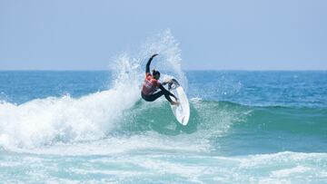 HUNTINGTON BEACH, CALIFORNIA - AUGUST 11: Nadia Erostarbe of the Basque Country, Spain surfs in Heat 1 of the Semifinals at the Lexus US Open of Surfing on August 11, 2024 at Huntington Beach, California. (Photo by Pat Nolan/World Surf League)