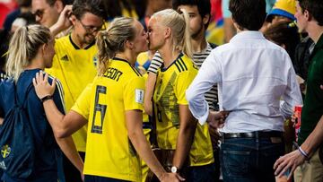 Eriksson y Harder en el famoso beso del Mundial.