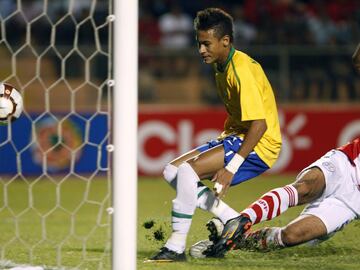 Neymar scored four for the first time in his career on 17 January 2011, in a 4-2 Brazil win over Paraguay in the South American U-20 Championship.