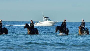 Entrenamiento en el mar antes de la Melbourne Cup