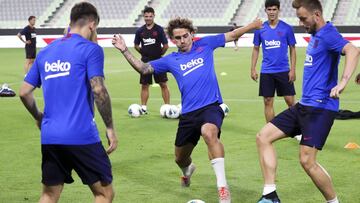 Griezmann, en un entrenamiento durante la Rakuten Cup. 