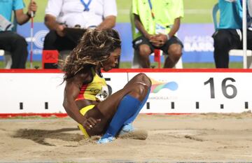 Caterine Ibargüen gana la medalla de oro en el salto triple de los Juegos Centroamericanos y del Caribe Barranquilla 2018. Urrutia fue medalla de plata