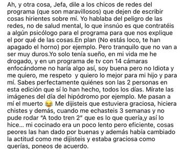 Patricia Conde arremete nuevamente contra ‘MasterChef’ y acusa a dos compañeros de consumir drogas. Instagram.