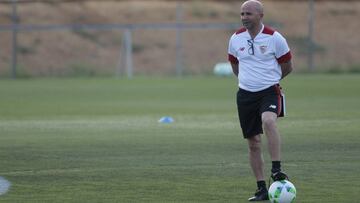 Sampaoli, durante un entrenamiento. 