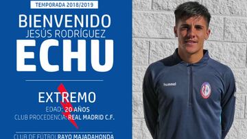 Echu, nuevo jugador del Rayo Majadahonda. 