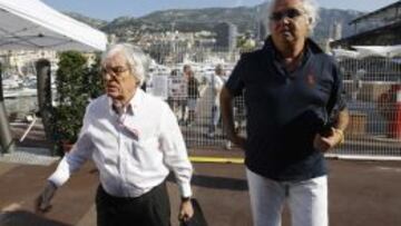 Bernie Ecclestone y Flavio Briatore en M&oacute;naco.