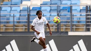 MADRID, SPAIN - MARCH 18: Linda Caicedo of Real Madrid in action during the Liga F match between Real Madrid and UDG Tenerife at Estadio Alfredo Di Stefano on March 18, 2023 in Madrid, Spain. (Photo by Angel Martinez/Getty Images)