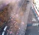¡Espectacular banderazo de River! Miles de hinchas despiden al micro camino a la Bombonera