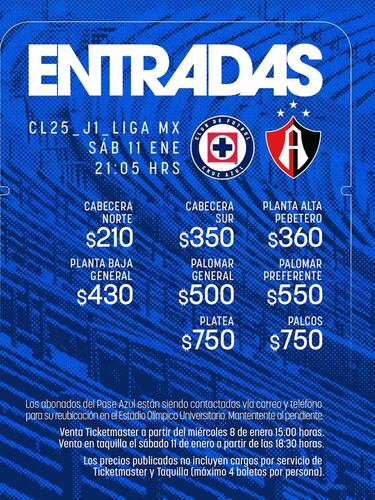 Esto te costará ver al Cruz Azul en su debut en el Estadio Olímpico Universitario