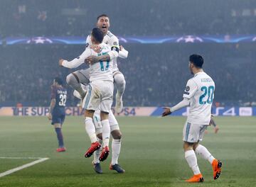 Cristiano Ronaldo celebrates after scoring.