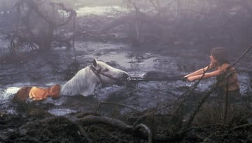Artax, el fiel caballo de Atreyu (Noah Hathaway), se hunde en los Pantanos de la Tristeza, atrapado por la desesperanza. Incapaz de seguir luchando, se deja tragar por el barro mientras Atreyu, impotente, clama por salvarlo. Su muerte es una de las escenas más desgarradoras de la infancia: muestra que hasta la inocencia puede rendirse ante la tristeza.
