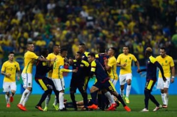 Colombia y Brasil reviven la tensión del Mundial de 2014