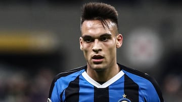 El delantero argentino del Intar de Mil&aacute;n, Lautaro Mart&iacute;nez, durante un partido.