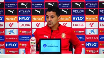 Míchel, DT de Girona, lamenta la lesión de Yaser Asprilla.