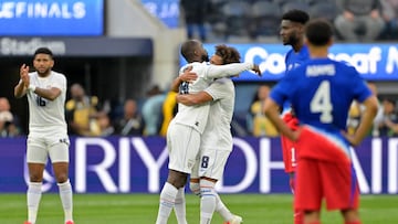 Cecilio Waterman celebra el gol con el que Panamá derrotó a Estados Unidos en el Final Four de la Liga de Naciones de Concacaf.