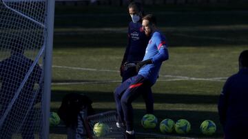 Oblak, en una sesión del Atlético esta temporada.