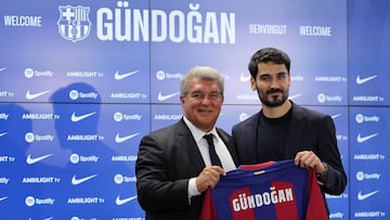 Gündogan, el día de su presentación con Laporta.