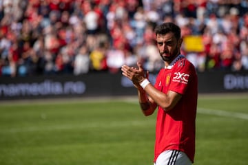 Bruno Fernandes, en el amistoso frente al Atlético de Madrid del pasado sábado.